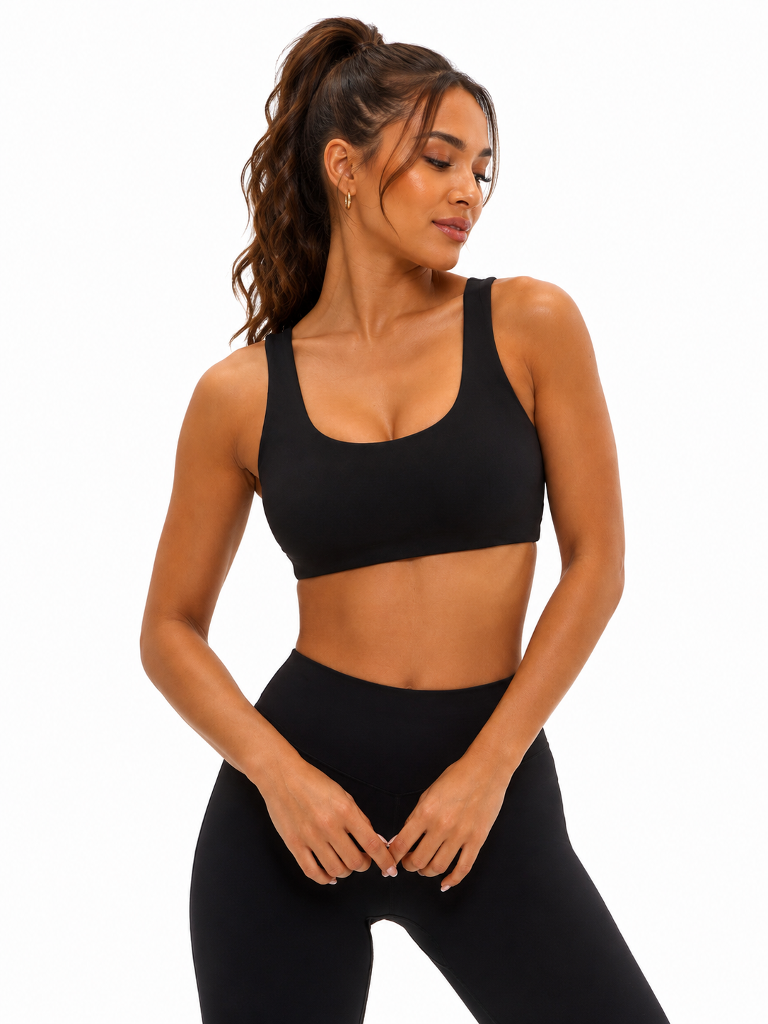 Double Dip Butter Sports Bra - Onyx Black